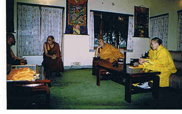 Rev. Thich  Hang Dat spoken with H.H Dalai Lama in His office-1999.jpg